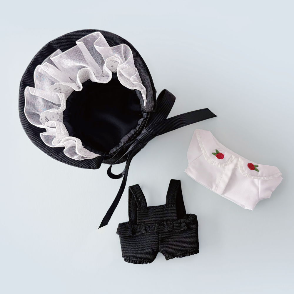 いつぬいおきがえシリーズ フリルボンネット&サロペセット