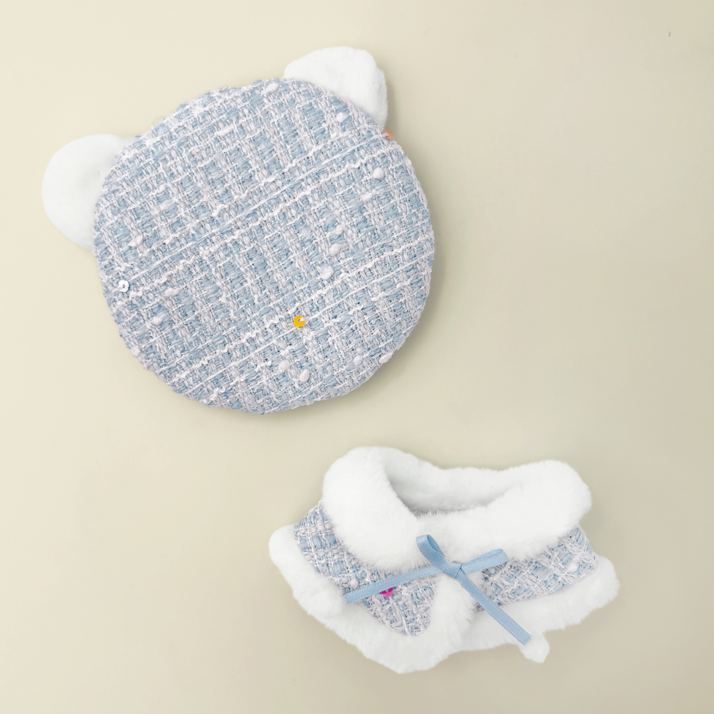 いつぬい ぬい服 ベレー&ポンチョセット ブルー＆ブラック 2点セット いつぬいおきがえシリーズ ベレー&ポンチョセット – pattythree公式