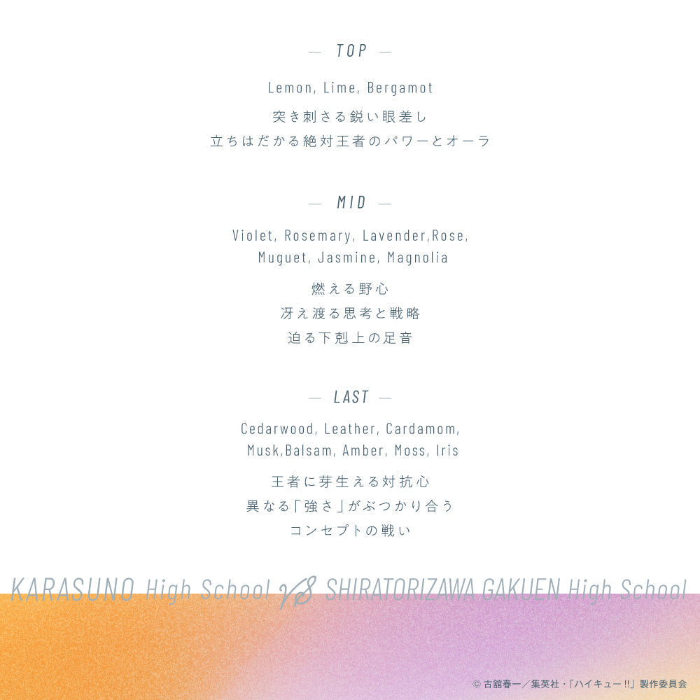 【在庫販売】【フレグランス】Parfum Histoire -ハイキュー!!-[烏野高校vs白鳥沢学園高校]