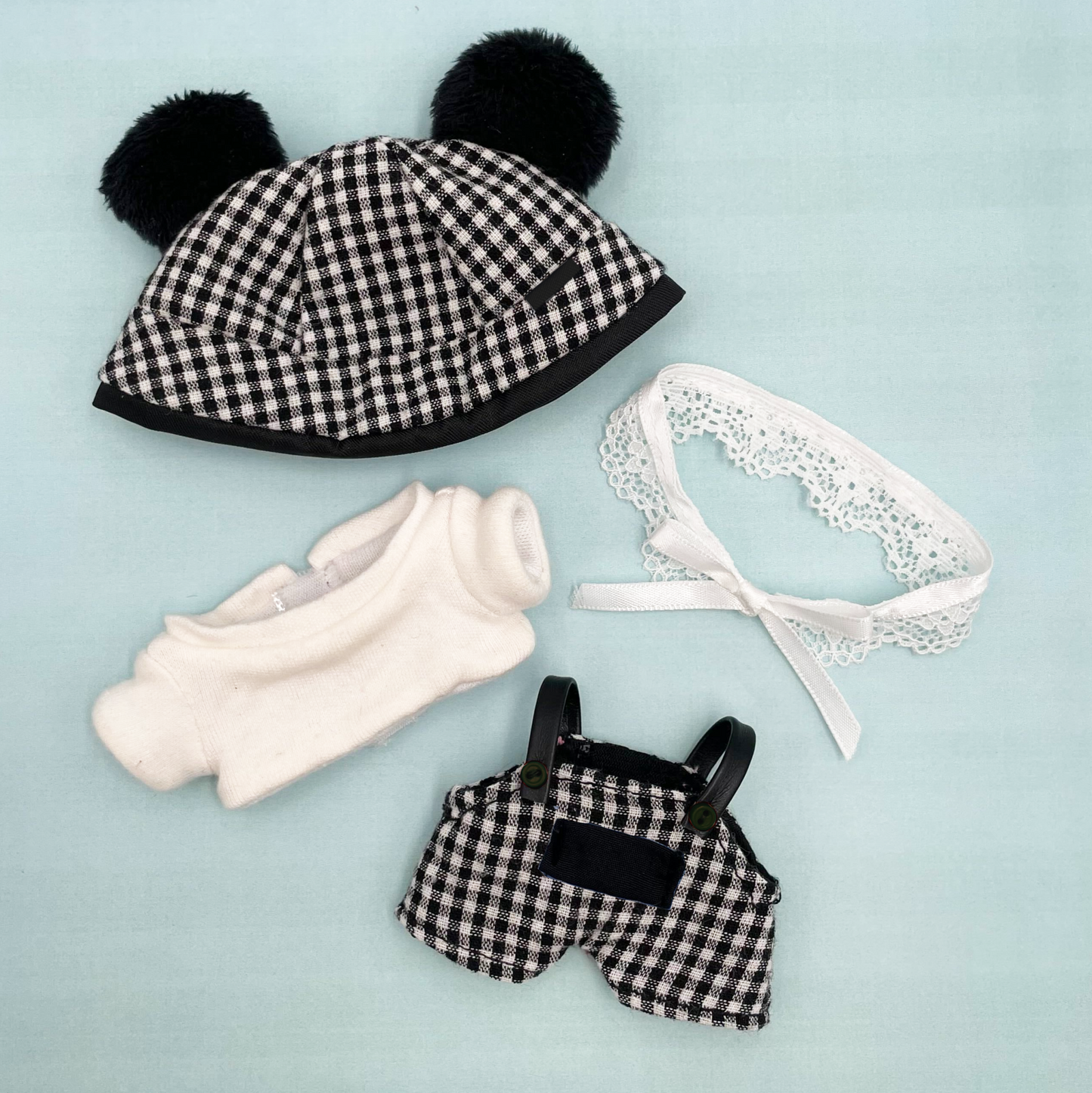 二次受注】いつぬいおきがえシリーズ くまみみギンガムコーデ 二次受注】いつぬいおきがえシリーズ くまみみギンガムコーデ